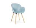 AC01780BU 5420072055237 Chaise design scandinave PICATA bleue avec pieds en bois