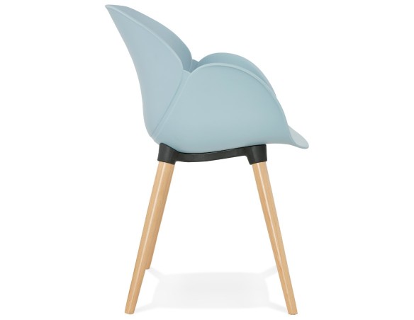 Chaise design scandinave PICATA bleue avec pieds en bois