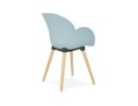 Chaise design scandinave PICATA bleue avec pieds en bois