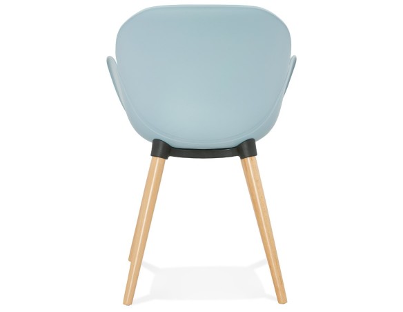 Chaise design scandinave PICATA bleue avec pieds en bois