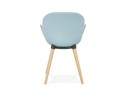 Chaise design scandinave PICATA bleue avec pieds en bois