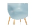 Chaise design scandinave PICATA bleue avec pieds en bois