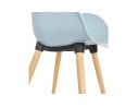 Chaise design scandinave PICATA bleue avec pieds en bois