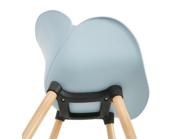 Chaise design scandinave PICATA bleue avec pieds en bois