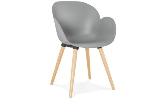 AC01820GR 5420072055312 Chaise design scandinave PICATA grise avec pieds en bois