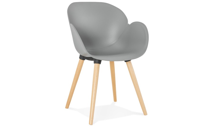 AC01820GR 5420072055312 Chaise design scandinave PICATA grise avec pieds en bois AC01820GR 5420072055312 Chaise design scandinave PICATA grise avec pieds en bois