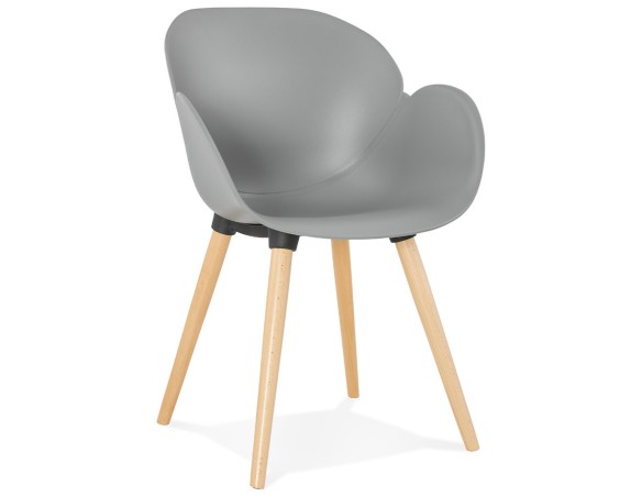 AC01820GR 5420072055312 Chaise design scandinave PICATA grise avec pieds en bois