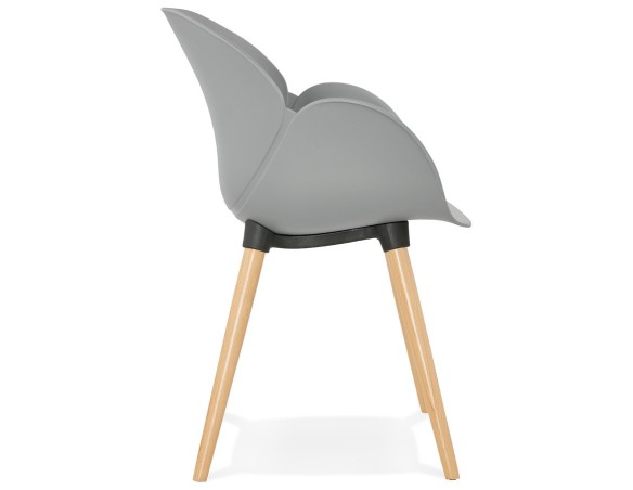Chaise design scandinave PICATA grise avec pieds en bois