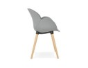 Chaise design scandinave PICATA grise avec pieds en bois