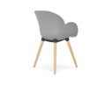 Chaise design scandinave PICATA grise avec pieds en bois