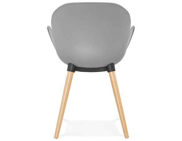 Chaise design scandinave PICATA grise avec pieds en bois