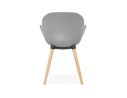Chaise design scandinave PICATA grise avec pieds en bois