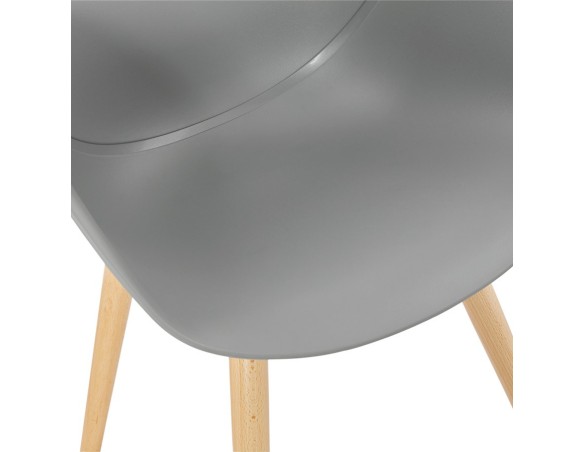 Chaise design scandinave PICATA grise avec pieds en bois