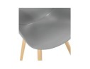 Chaise design scandinave PICATA grise avec pieds en bois