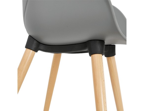 Chaise design scandinave PICATA grise avec pieds en bois