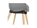 Chaise design scandinave PICATA grise avec pieds en bois