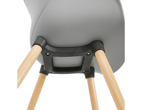Chaise design scandinave PICATA grise avec pieds en bois
