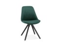 CH03020GEBL 5420072083483 Chaise vintage RICKY en velours vert et pieds en bois noir