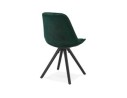 Chaise vintage RICKY en velours vert et pieds en bois noir