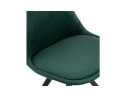 Chaise vintage RICKY en velours vert et pieds en bois noir