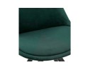 Chaise vintage RICKY en velours vert et pieds en bois noir