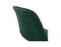 Chaise vintage RICKY en velours vert et pieds en bois noir