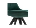Chaise vintage RICKY en velours vert et pieds en bois noir