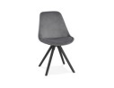 CH03030GRBL 5420072083506 Chaise vintage RICKY en velours gris et pieds en bois noir