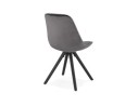 Chaise vintage RICKY en velours gris et pieds en bois noir