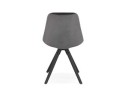 Chaise vintage RICKY en velours gris et pieds en bois noir