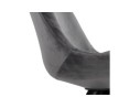 Chaise vintage RICKY en velours gris et pieds en bois noir
