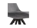 Chaise vintage RICKY en velours gris et pieds en bois noir