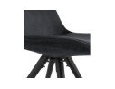 Chaise vintage RICKY en velours noir et pieds en bois noir