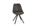 CH03280DGBL 5420072089720 Chaise confortable HARRY en microfibre grise et pieds en bois noir