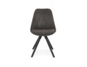 Chaise confortable HARRY en microfibre grise et pieds en bois noir