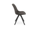 Chaise confortable HARRY en microfibre grise et pieds en bois noir