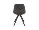 Chaise confortable HARRY en microfibre grise et pieds en bois noir