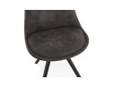 Chaise confortable HARRY en microfibre grise et pieds en bois noir