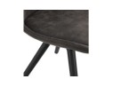 Chaise confortable HARRY en microfibre grise et pieds en bois noir