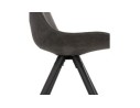 Chaise confortable HARRY en microfibre grise et pieds en bois noir