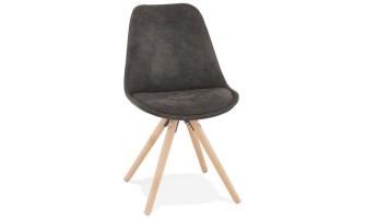 CH03290DGNA 5420072089744 Chaise confortable HARRY en microfibre grise et pieds en bois finition naturelle