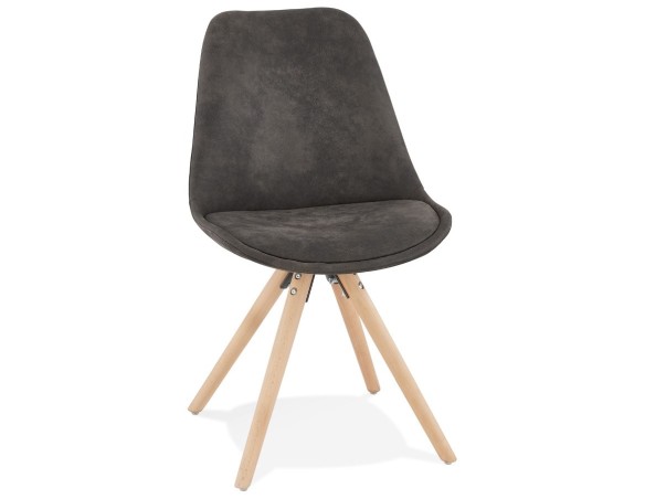 CH03290DGNA 5420072089744 Chaise confortable HARRY en microfibre grise et pieds en bois finition naturelle