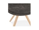 Chaise confortable HARRY en microfibre grise et pieds en bois finition naturelle
