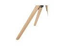 Chaise confortable HARRY en microfibre grise et pieds en bois finition naturelle