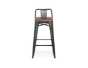 Tabouret snack mi-hauteur MECANO MINI en métal gris foncé style industriel