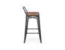 Tabouret snack mi-hauteur MECANO MINI en métal gris foncé style industriel