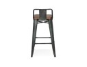 Tabouret snack mi-hauteur MECANO MINI en métal gris foncé style industriel