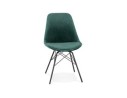 CH03880GEBL 5404028302088 Chaise design ZAZY en velours vert et pieds en métal noir