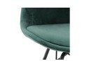 Chaise design ZAZY en velours vert et pieds en métal noir