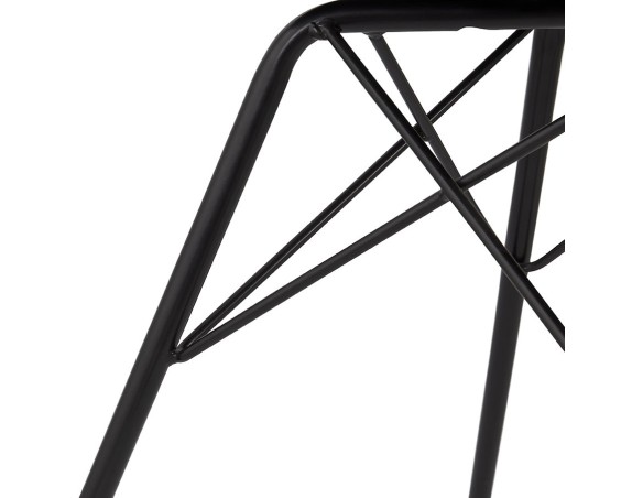 Chaise design ZAZY en velours vert et pieds en métal noir